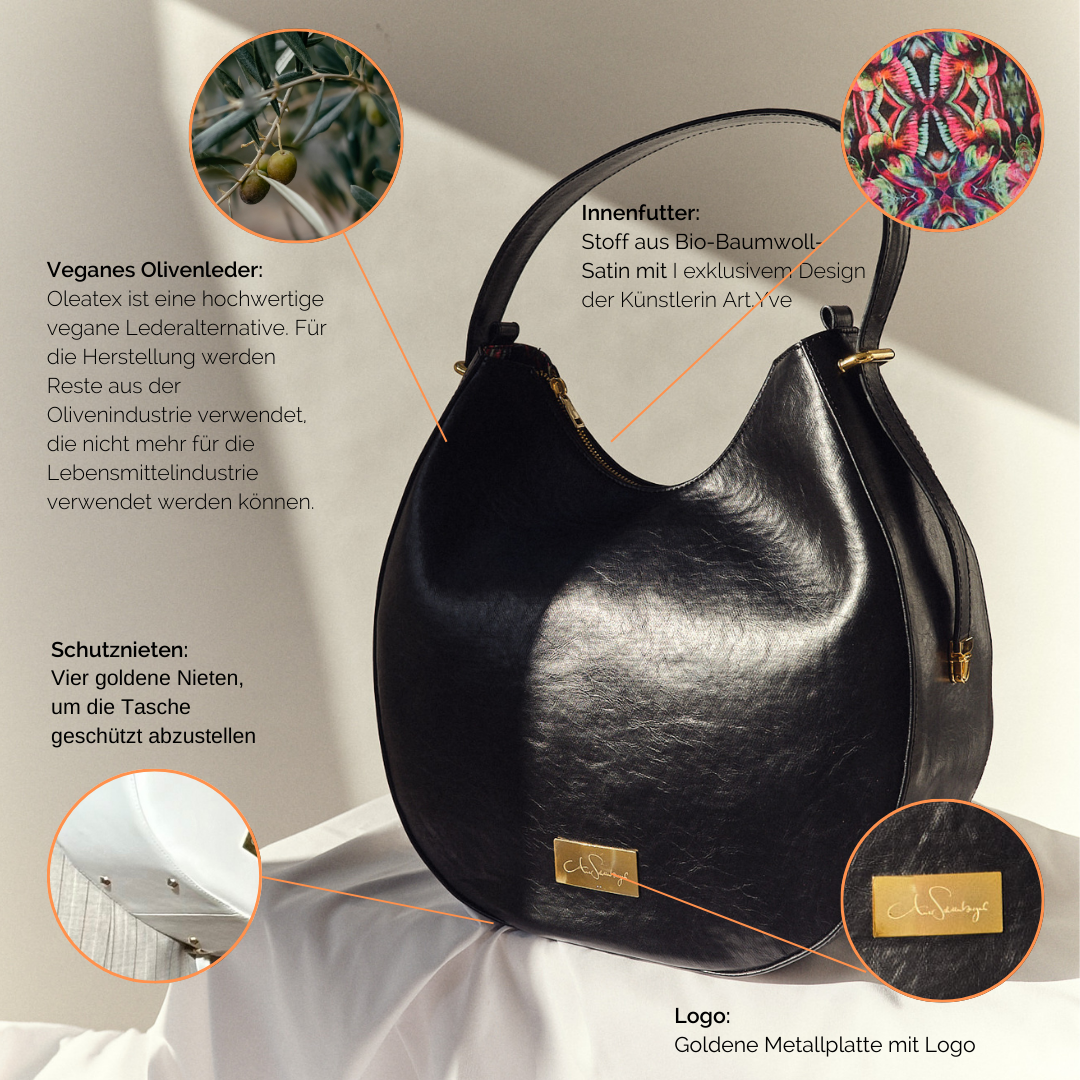 Vegane YVE Bag Handtasche Rucksack aus Olivenleder – Anne