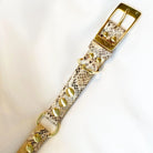 Veganes Hunde Halsband Oceanplastic in Snakeoptic mit goldenen Metallaccessoires 