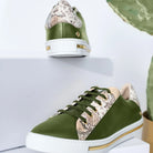 Detailaufnahme veganer sneaker no i kaktusleder komfort fußbett