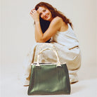 Model with Tote Bag Ethosia in olive